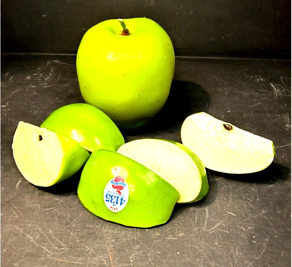1962.  Wax Display Apples One Whole Apple and 5 Slices Granny Smith